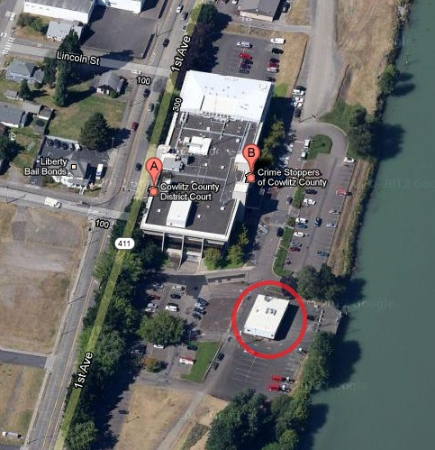 Map of Training Center in relation to Hall of Justice