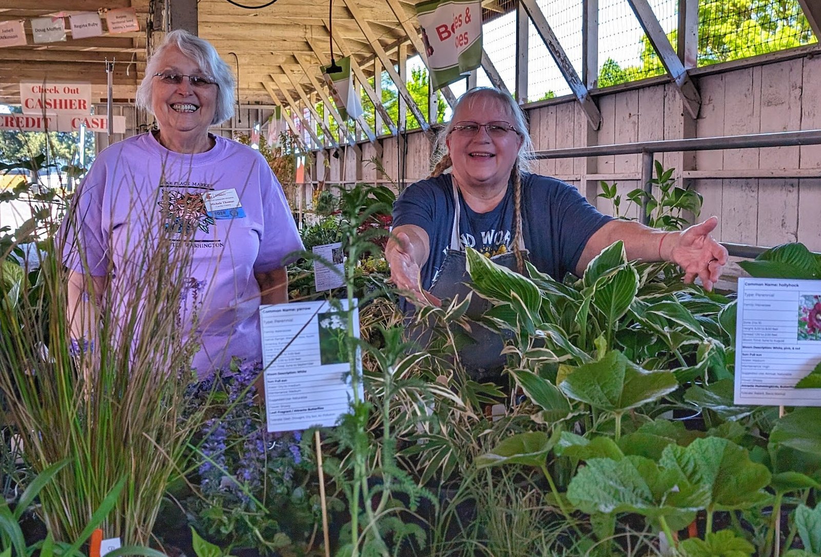 Happy MGs showing off plants